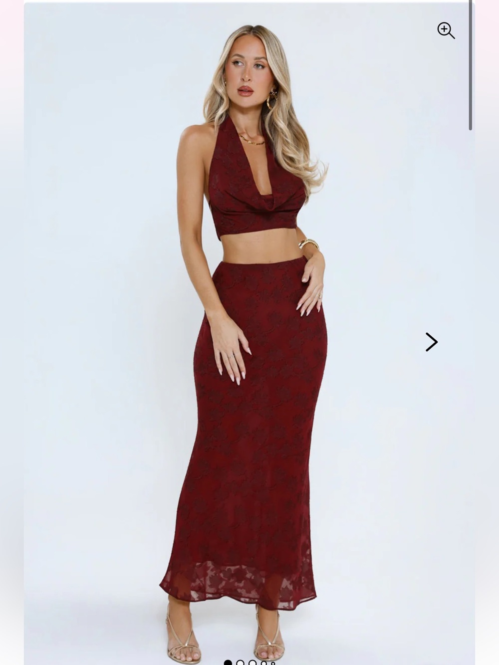 Hello Molly She’s the Flame Halter Top Wine